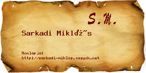 Sarkadi Miklós névjegykártya