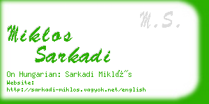 miklos sarkadi business card